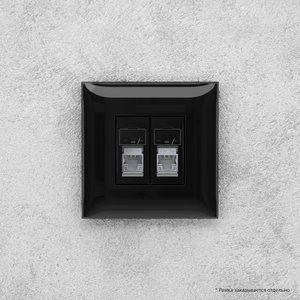Avanti Розетка RJ-45 в стену, 5e двойная экранированная, ''Черный квадрат'' - фото 6