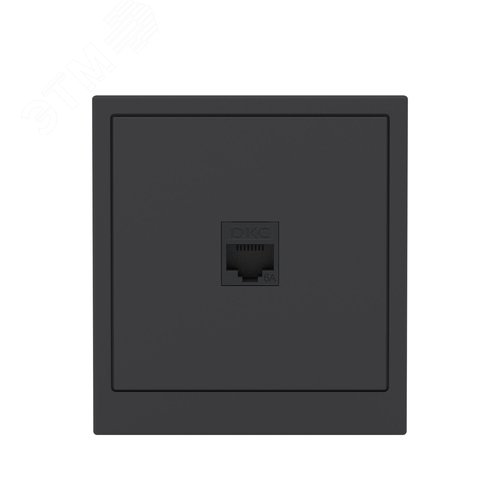 Компьютерная розетка RJ-45 без шторки, кат.6А одинарная,KANT, черный уголь - фото 6