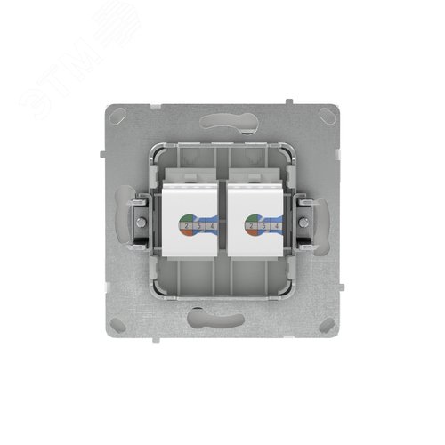 Компьютерная розетка RJ-45 без шторки, кат.6А двойная, KANT, белая магнолия - фото 3