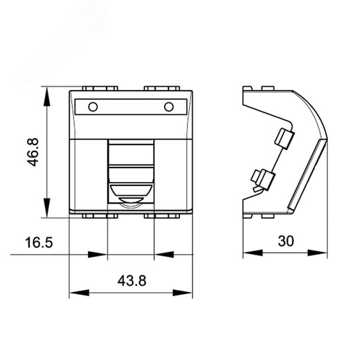 Адаптер для информационных разъемов Кейстоун (Keystone), слоновая кость, 2мод. - фото 2