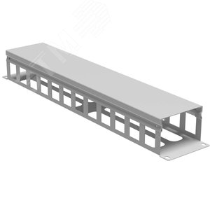 Органайзер кабельный с крышкой и отверстиями 2U, глубина 60 мм, для 19'' IT-корпусов ДКС серии STI/CQE, RAL7035 - фото 1