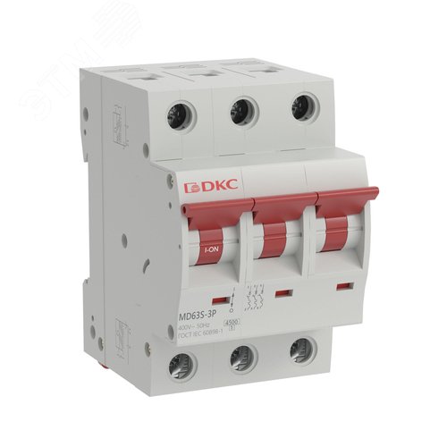 Автоматический выключатель модульный YON макс (YON max) типа MD63S, 4,5кА, 3 полюса, хар-ка C, 3А - фото 1