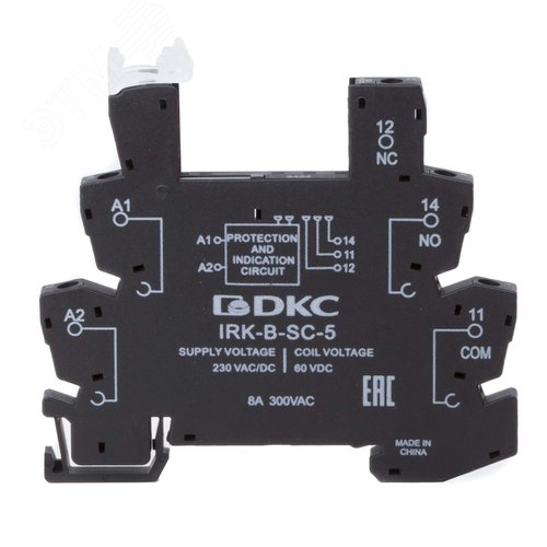 Колодка ультратонкая для реле RIS, входное напряжение 230V AC/DC, винт. клеммы - фото 1