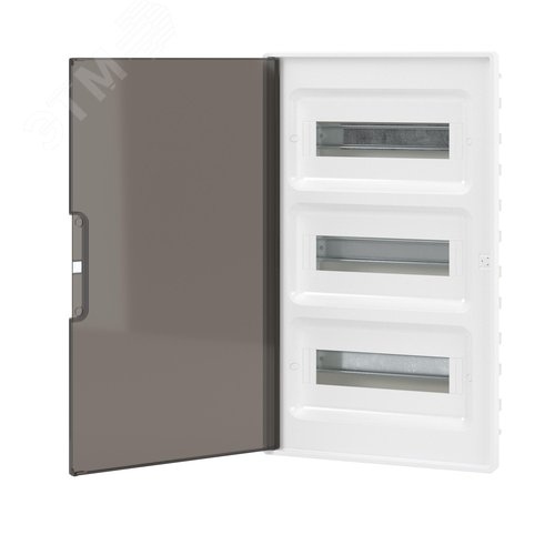 Щиток 36 мод встраиваемый Фрейм (FRAME), белый, с тонированной дверцей, с 4 шинами PEN (2шт на 8 отв. и 2шт на 10 отв.) - фото 3