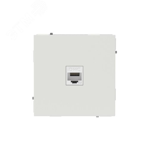 Компьютерная розетка RJ-45 без шторки, кат.6А одинарная,KANT, белый песок - фото 1