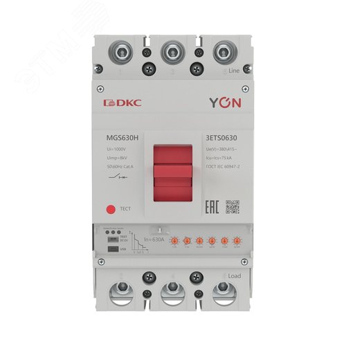 Выключатель автоматический YON max MGS630H 3P 252-630А 75кА с электронным расцепителем ETS - фото 2