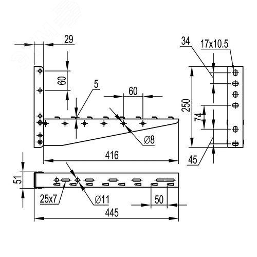 Консоль с опорой ML основание 400 - фото 2