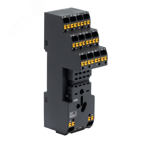 Колодка с клеммами push-in для реле на 4 группы IR-24DC/220DC/230AC-4CO - фото 3