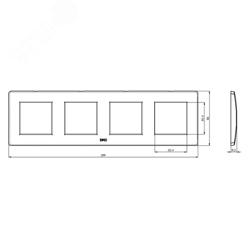 BRAVA Рамка 4 поста 8 модулей белая - фото 2