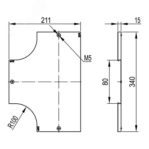 Крышка на ответвитель DPT Т-образный горизонтальный осн.80, горячеоцинкованная в комплекте с метизами и пластинами PTCE - фото 3
