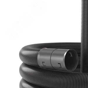 Усиленная двустенная труба ПНД гибкая для кабельной канализации д.110мм без протяжки, SN15, 750Н, в бухте 100м, цвет черный - фото 2