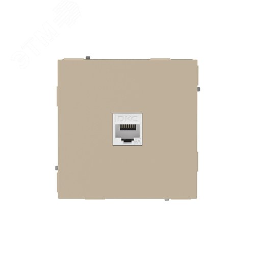 Компьютерная розетка RJ-45 без шторки, кат.6А одинарная,KANT, ванильный марципан - фото 1