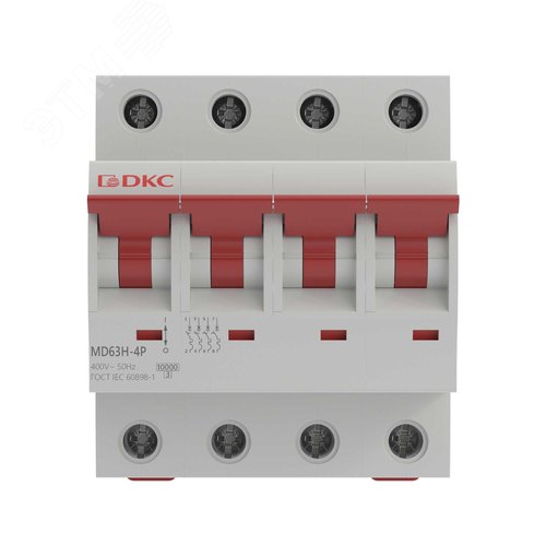 Автоматический выключатель модульный YON макс (YON max) типа MD63H, 10кА, 4 полюса, хар-ка B, 13А - фото 2