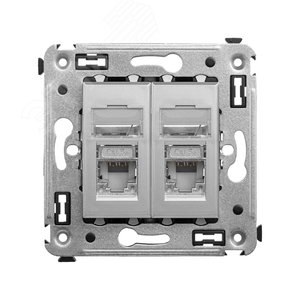 Avanti Компьютерная розетка RJ-45 в стену кат.5e двойная экранированная Закаленная сталь - фото 1