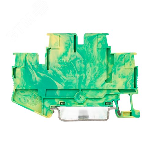 Клемма заземления двухуровневая, зажим push-in, 4 точки подключения, 2.5 кв.мм - фото 2