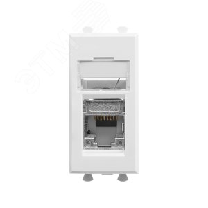 Розетка компьютерная 'Белое облако' Avanti RJ-45 модульная категория 5е экран 1 модуль 4400361 DKC