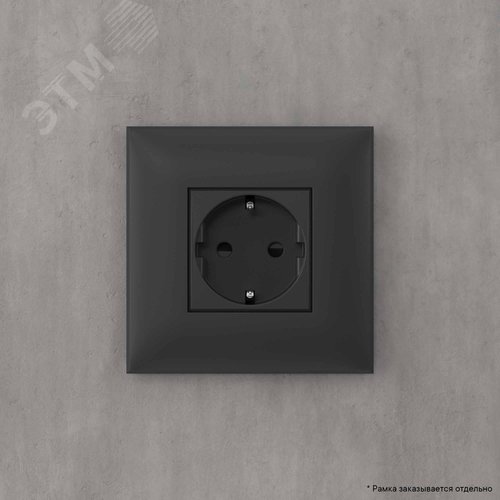 Avanti Розетка в стену, 2P+E, с з/ш, Черный       матовый - фото 5