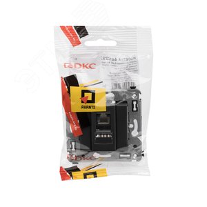Avanti Компьютерная розетка RJ-45 в стену, кат.6 одинарная,, Черный матовый - фото 5