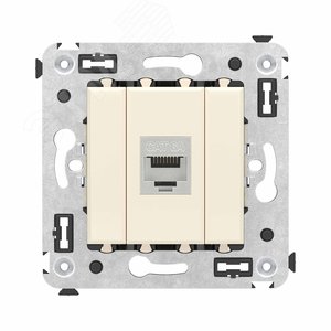 Avanti Компьютерная розетка RJ-45 без шторки в стену, кат.6А одинарная экранированная,  Ванильная дымка - фото 1