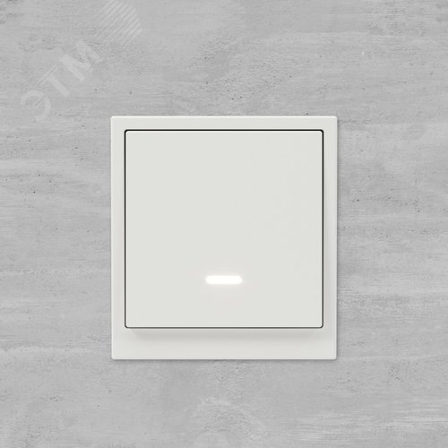 Выключатель одноклавишный с подсветкой, KANT, белый песок - фото 8