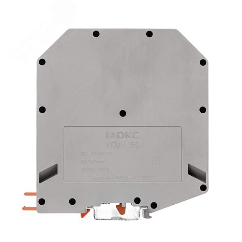 Клемма проходная, винтовой зажим, 2 точки подключения, 150 кв.мм, серая - фото 2