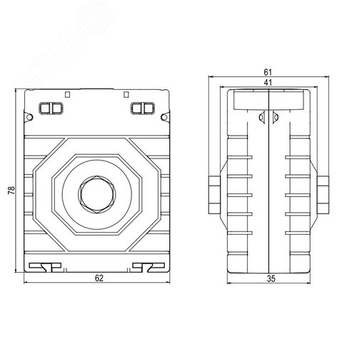Трансформатор тока CTWW 40/5А, класс точности 0.5S, 5ВА - фото 2