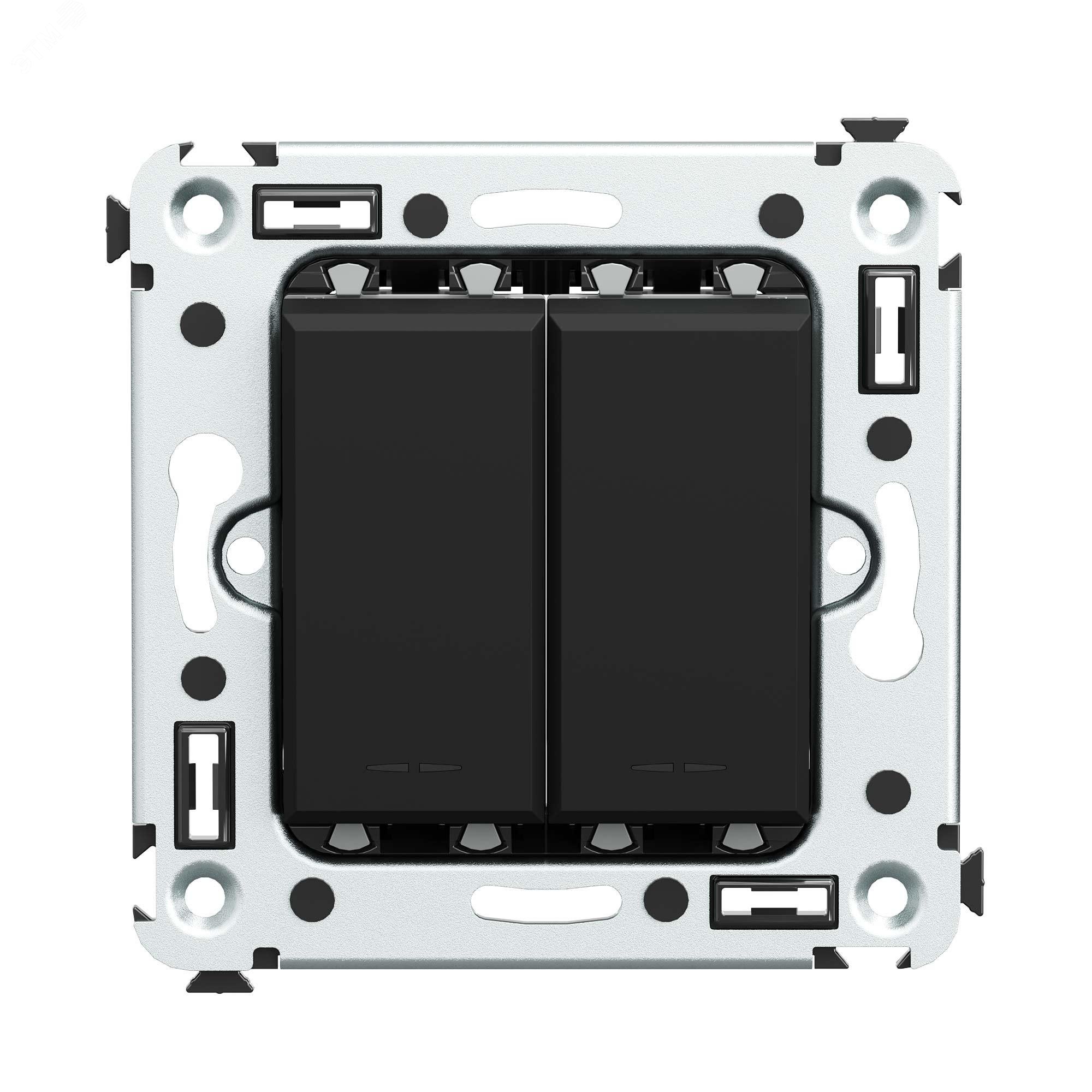 Изображение товара Выключатель двухклавишный Avanti Черный матовый от ДКС