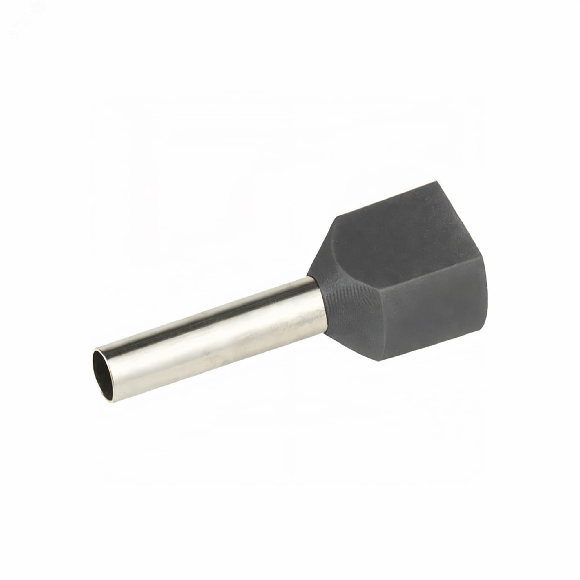 Изображение товара Наконечник-гильза двойная с изолир.фланцем 4 кв.мм серый (НШВИ2) (шт)