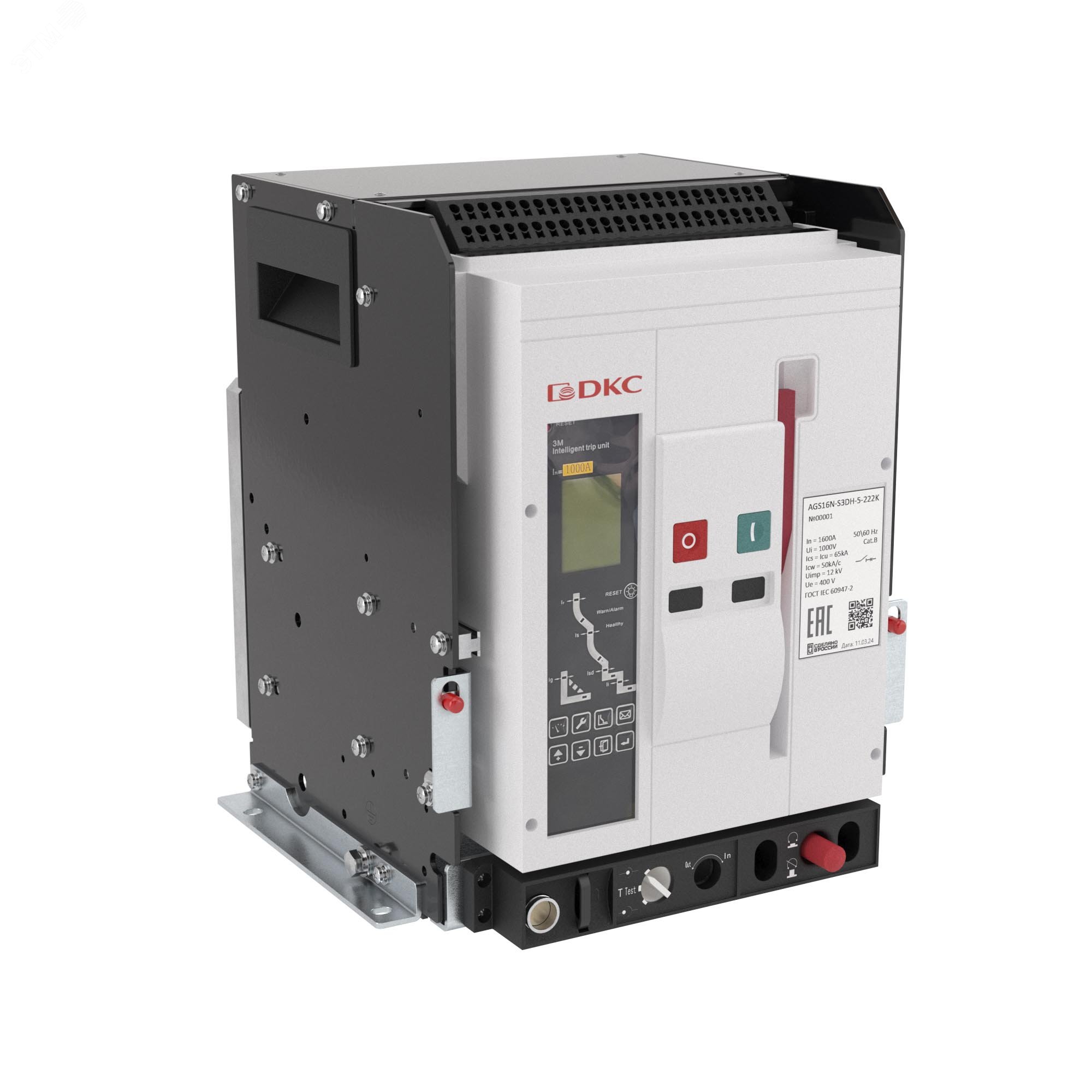 Изображение товара Автоматический воздушный выключатель YON AGS08N 3Р 800 А 65 кА