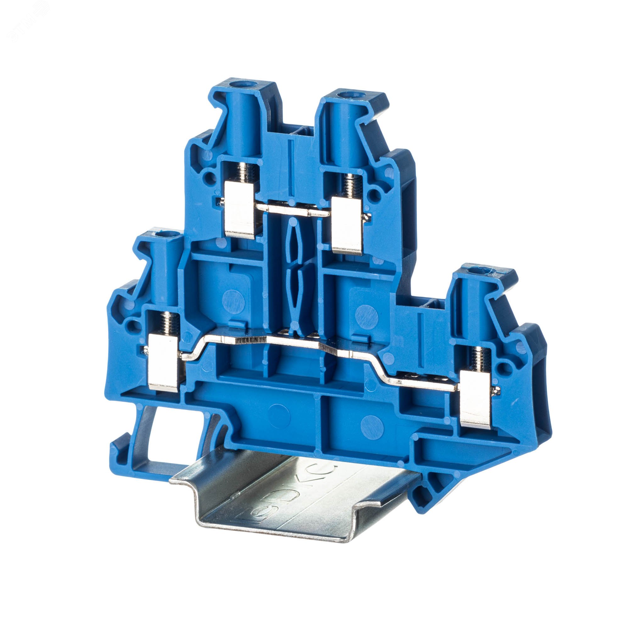 Клемма двухуровневая, винтовой зажим, 4 точки подключения, 4 кв.мм ...