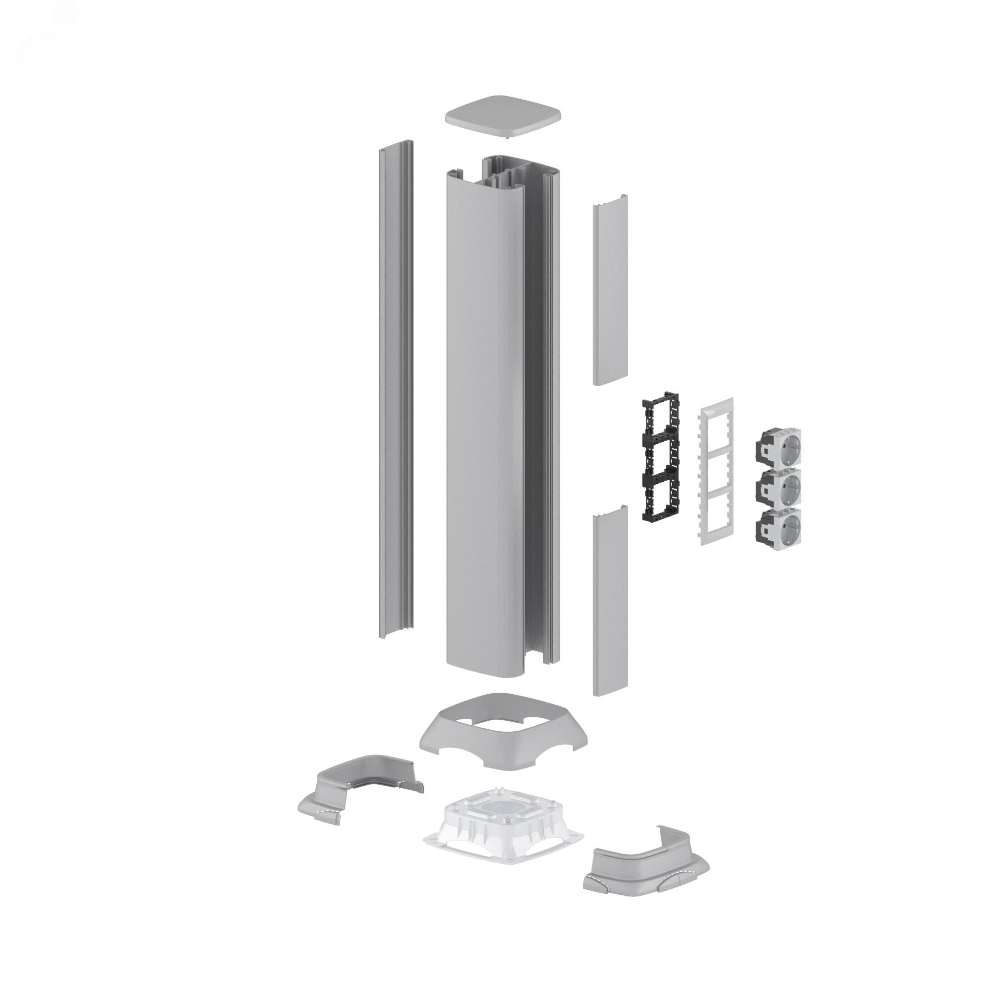 Колонна алюминиевая 0.71м серый металлик RAL 9006 09594 DKC - превью 3