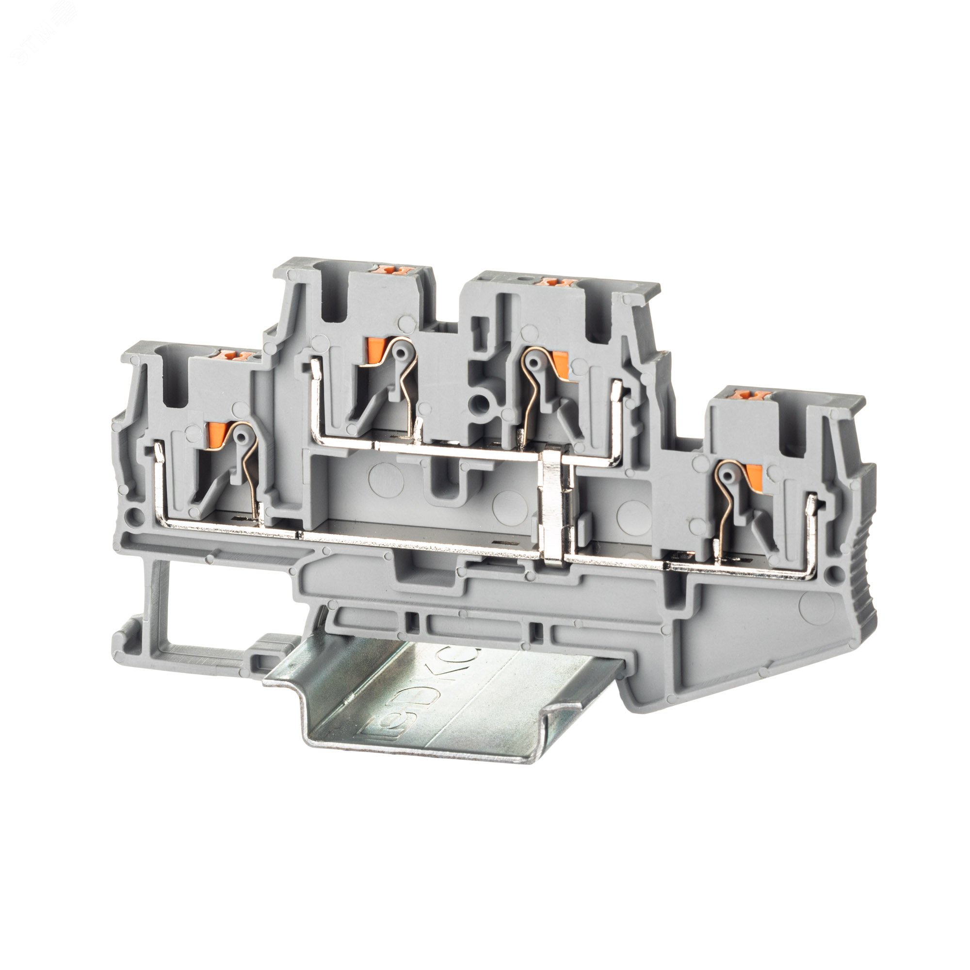 Изображение товара Двухуровневая клемма push-in для соединения проводов на DIN-рейке 4 точки