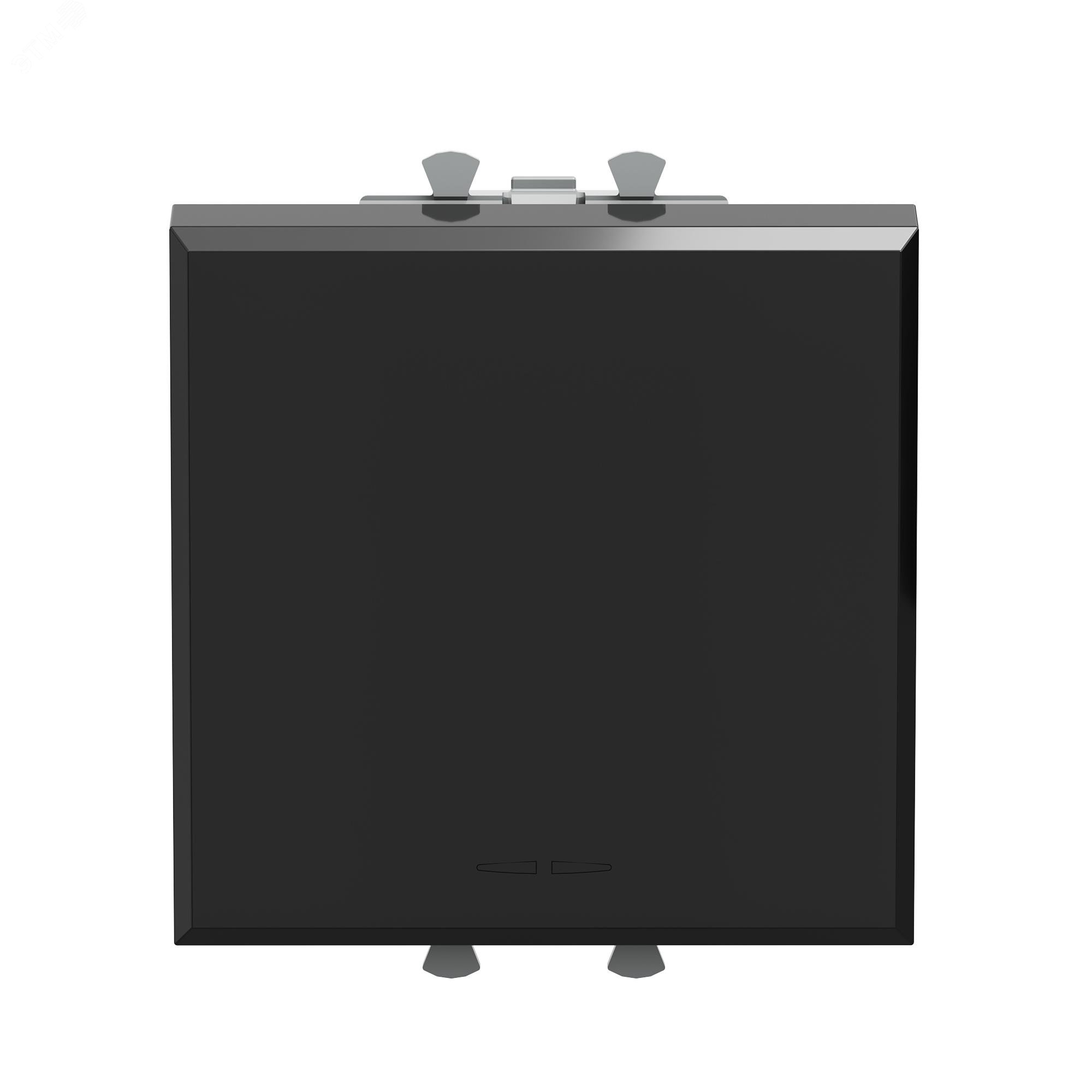 Изображение товара Инвертор одноклавишный модульный Avanti черный квадрат 2 модуля