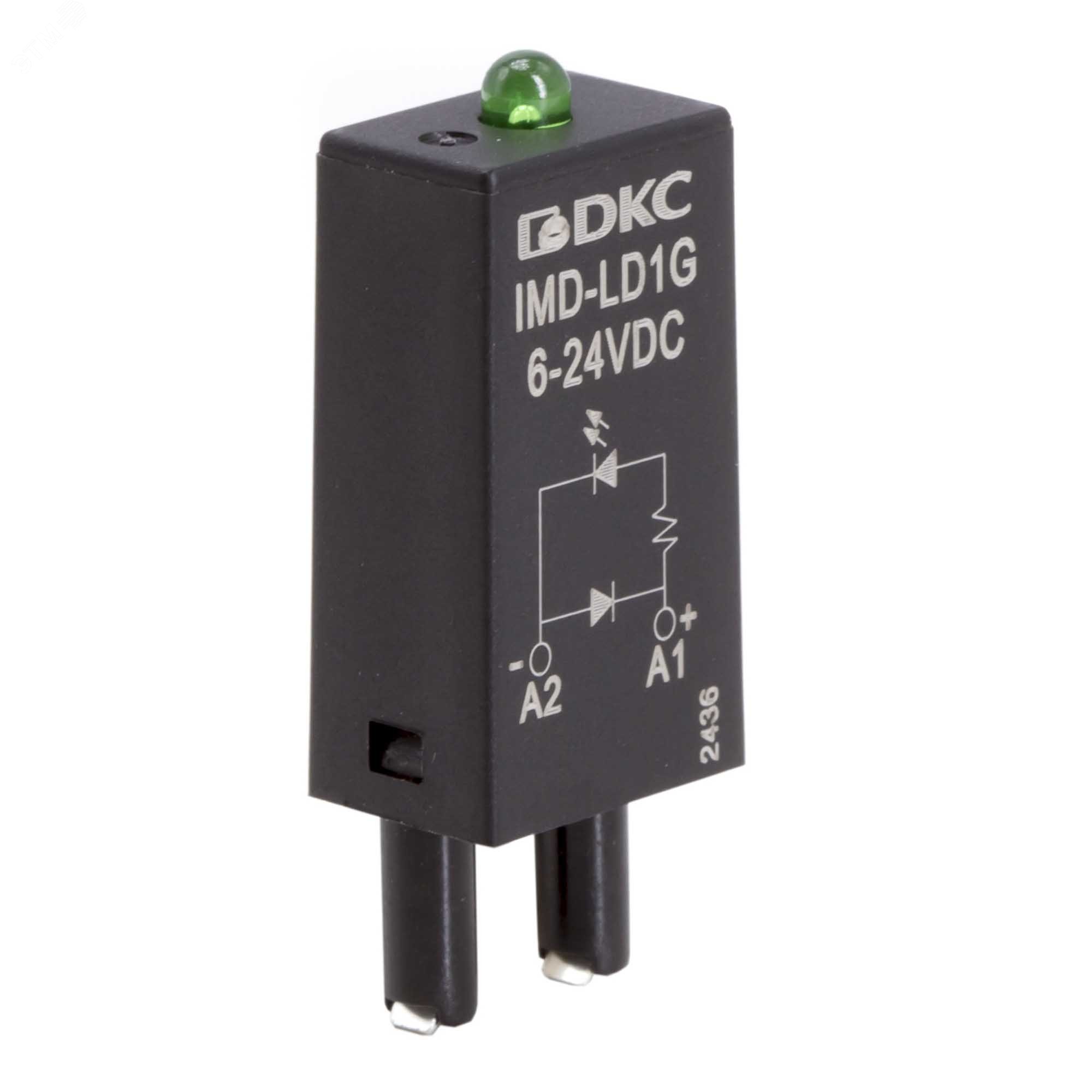 Изображение товара Модуль индикации и защиты, LED зелёный+диод (A1+), 6-24V DC (шт)