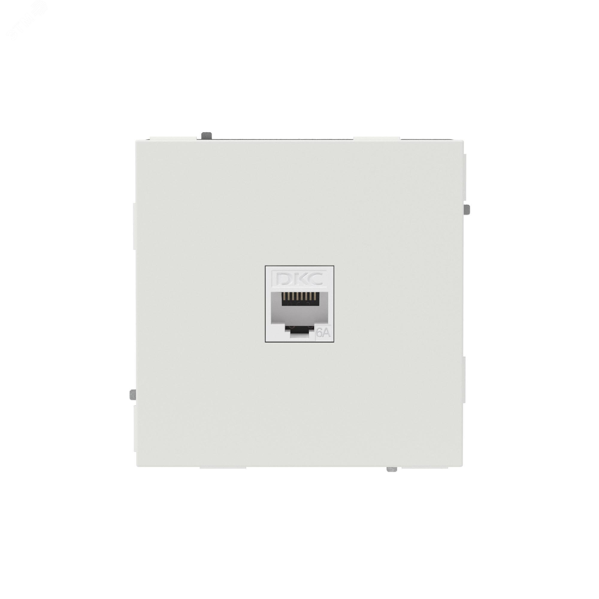 Изображение товара Компьютерная розетка RJ-45 без шторки, кат.6А одинарная,KANT, белый песок (шт)