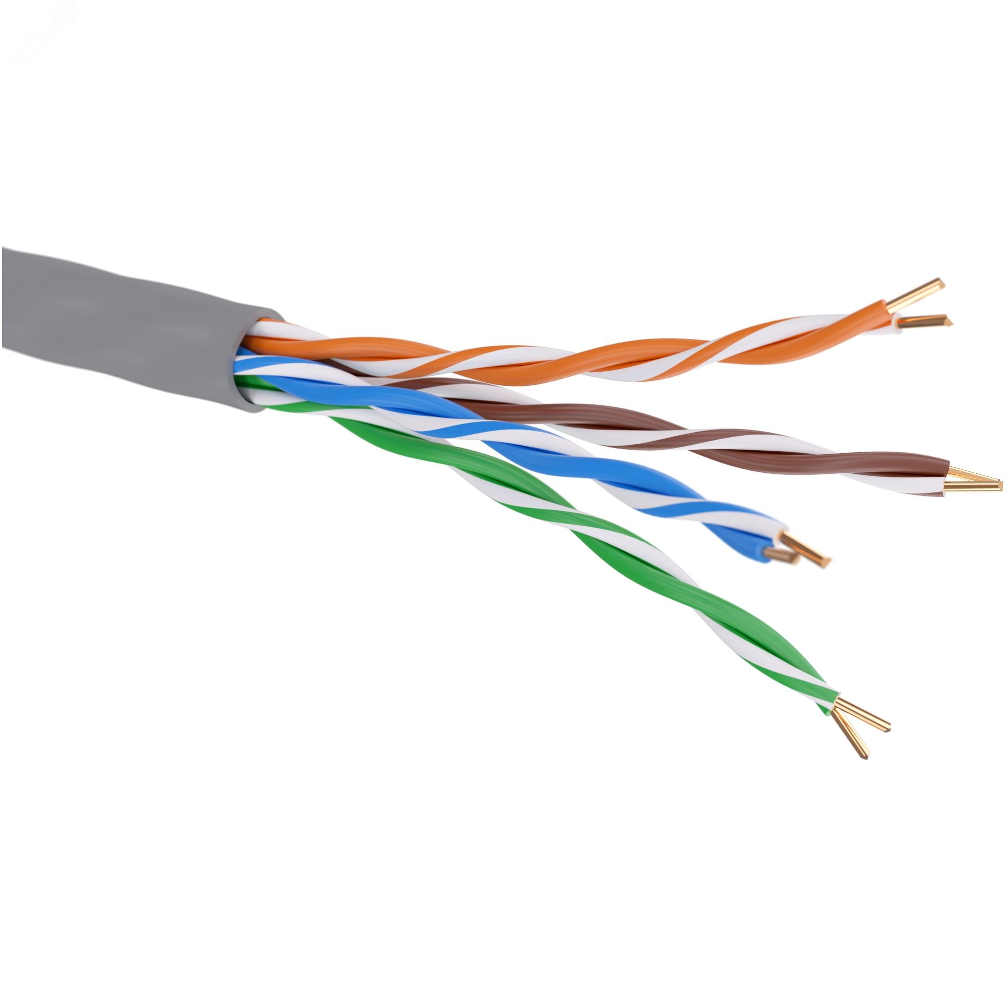 Изображение товара Витая пара U/UTP 4 пары CAT 5E нг(А)-LSLTx серый 305м кабель для интернета