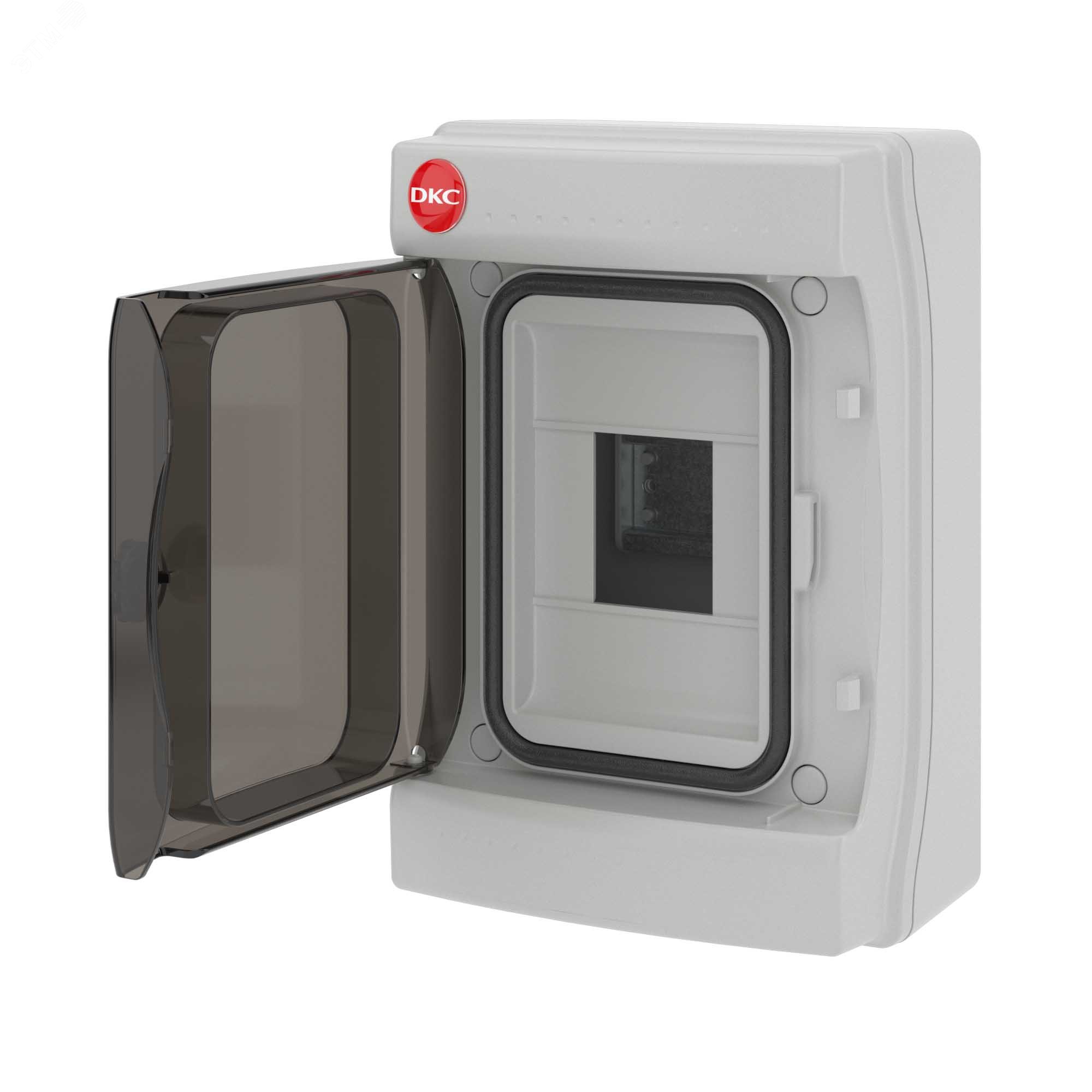 Щит распределительный навесной ЩРн-П-4 IP65 пластиковый прозрачная дверь серый 85604 DKC - превью 4