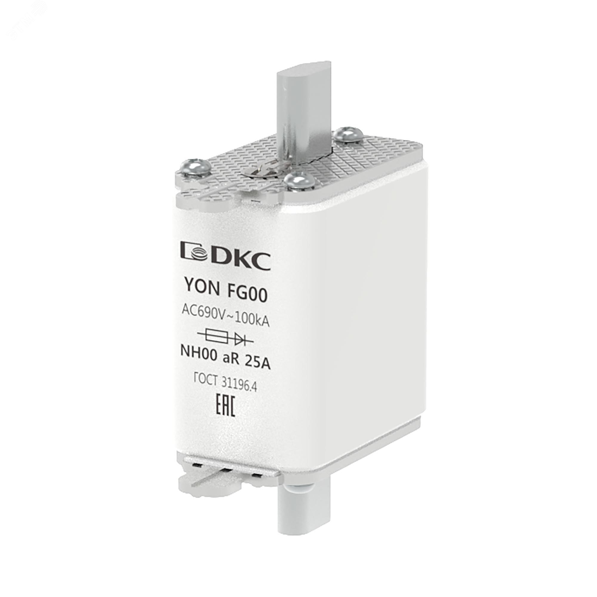 Изображение товара Предохранитель YON ножевого типа FG00 25А 690V характеристика arya (шт)