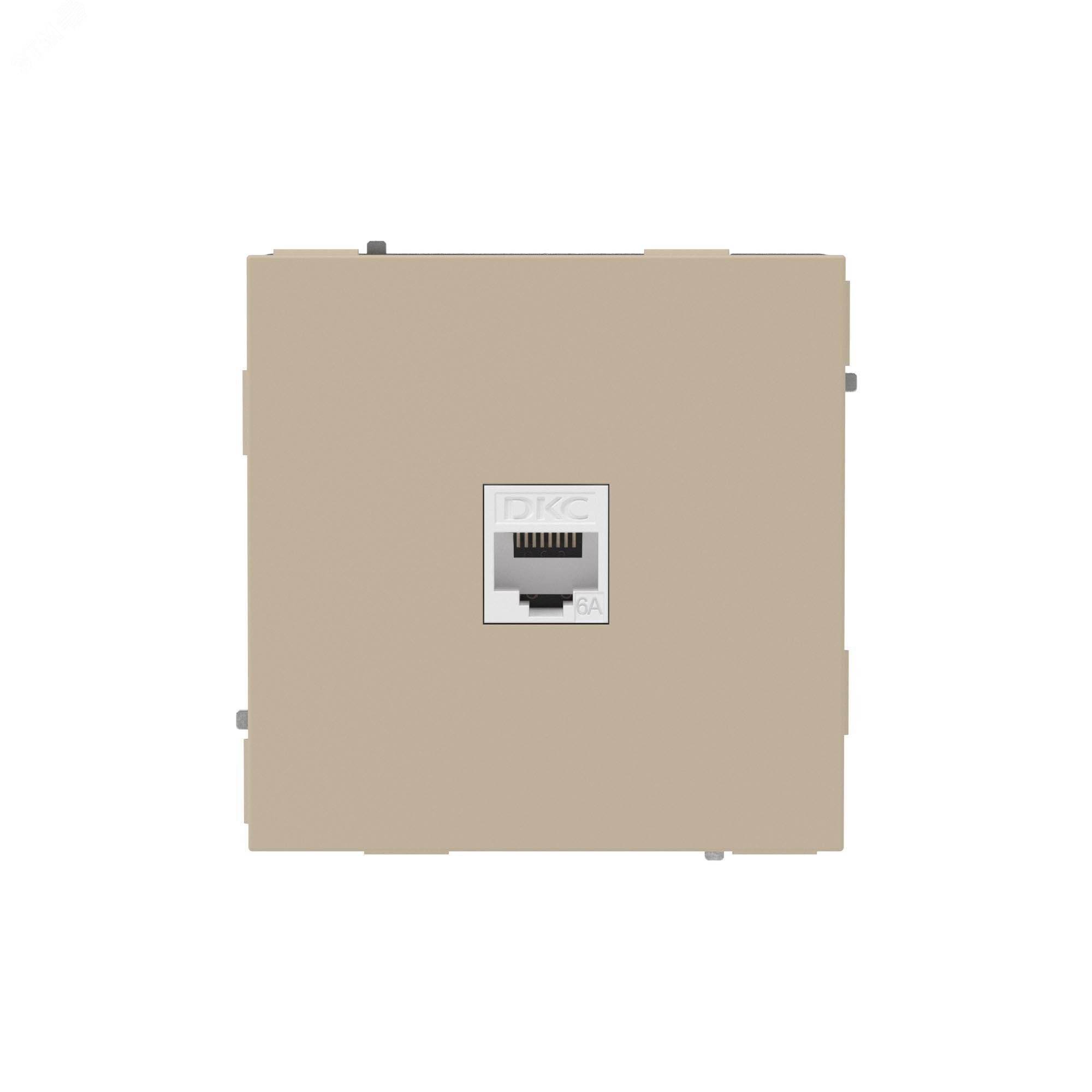 Изображение товара Компьютерная розетка RJ-45 без шторки, кат.6А одинарная,KANT, ванильный марципан (шт)