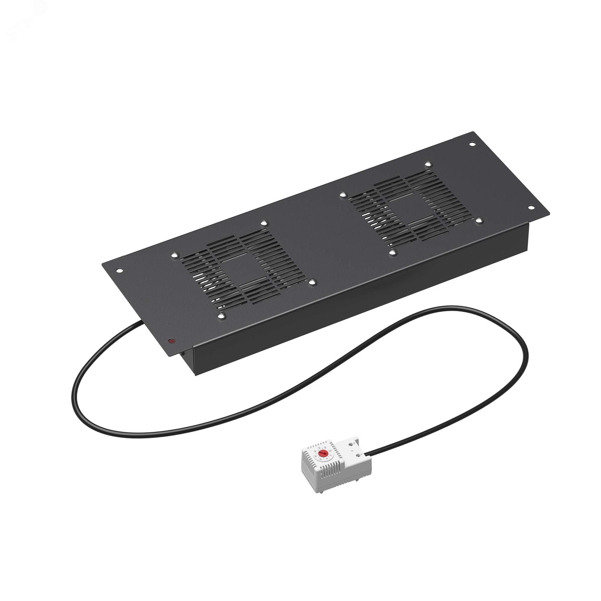 Изображение товара Модуль потолочный для вентиляции с двумя вентиляторами и термостатом 600 мм RAL9005