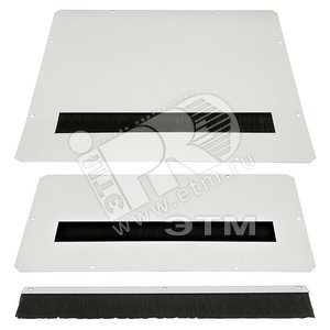 Панель (пол/потолок) 420 x 420 мм металлическая c щеточным вводом серый