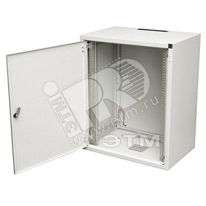 Шкаф настенный 19 дюймовый SJ2 10U 515x600х400 со стальной дверью серый WZ-3504-01-M2-011 ZPAS