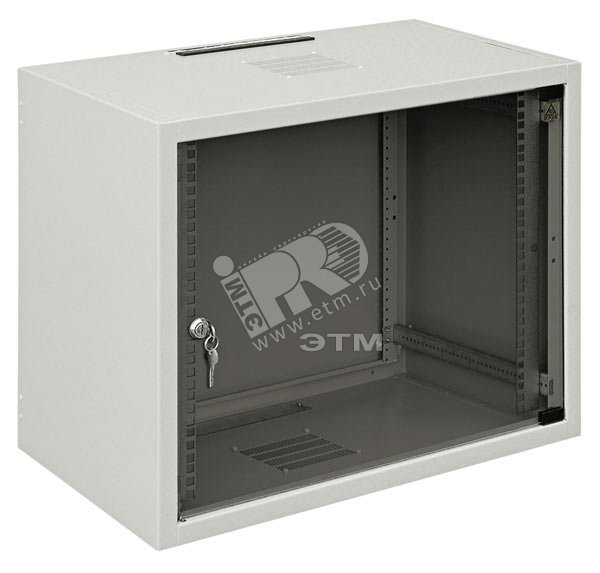 Шкаф настенный 19 дюймовый SJ2 10U 515x600х400 со стеклянной дверью серый WZ-3504-01-02-011 ZPAS - превью 2