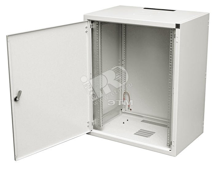 Шкаф настенный 19 дюймовый SJ2 10U 515x600х400 со стальной дверью серый WZ-3504-01-M2-011 ZPAS - превью 2