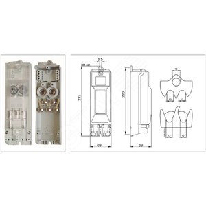 Коробка соединительная для подключения светильников в опоре ekm 2050sk 2d1u