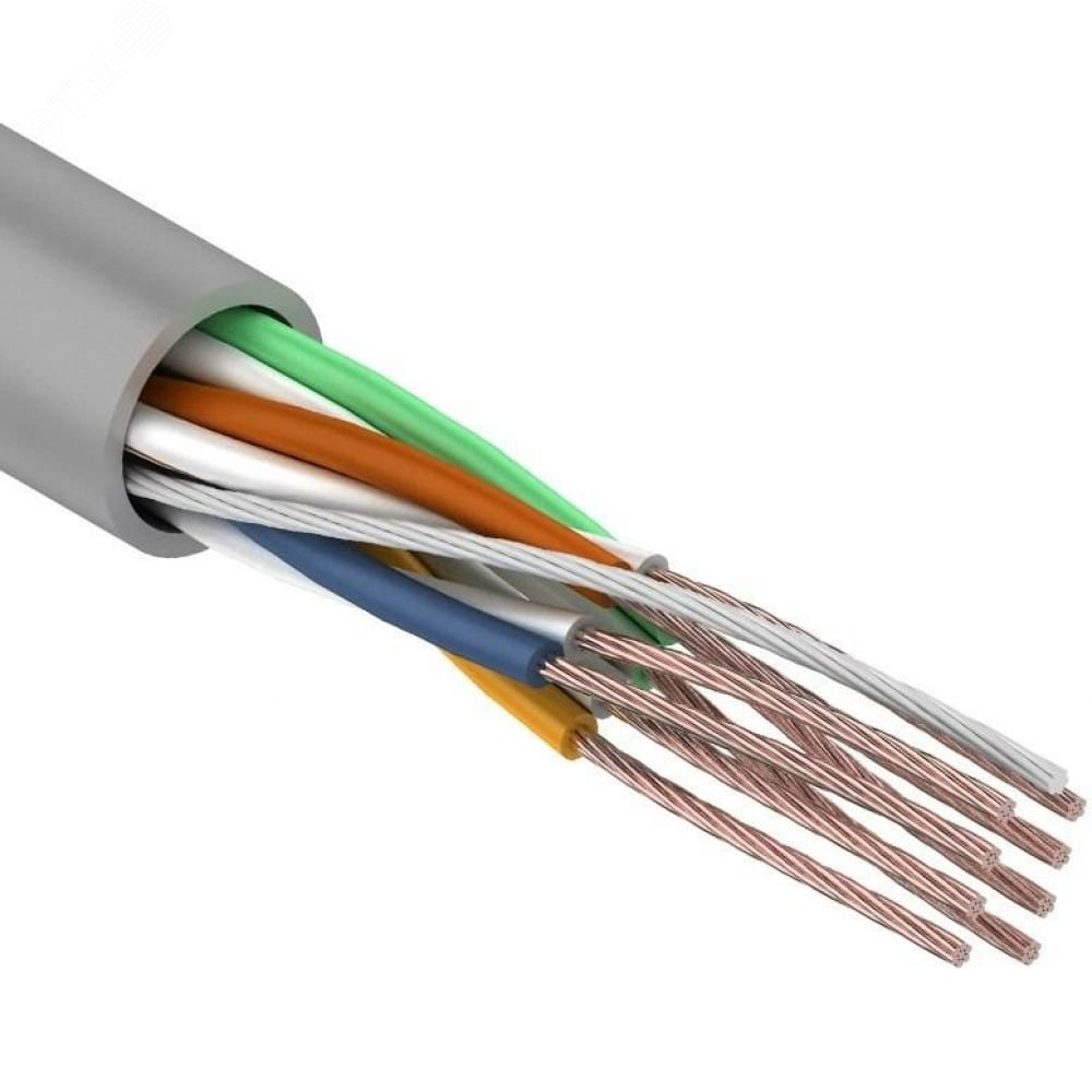 Изображение товара Витая пара U/UTP 4PR 24AWG CAT5e PATCH PVC IN серый 305 м (м)