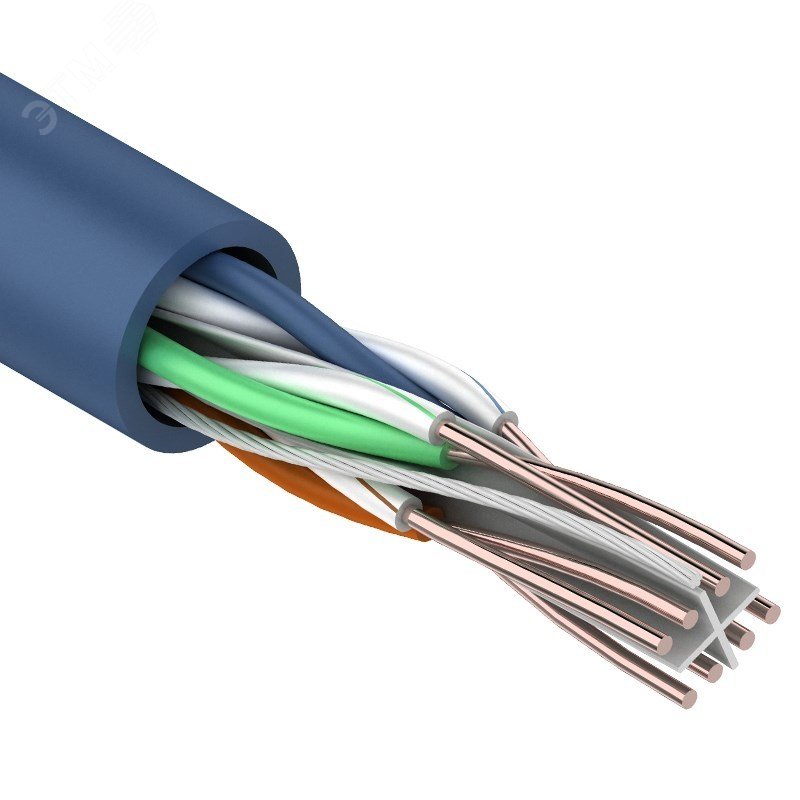 Изображение товара Витая пара U/UTP CAT6 4PR 23AWG PVC синий 305 м кабель для сетей Gigabit Ethernet