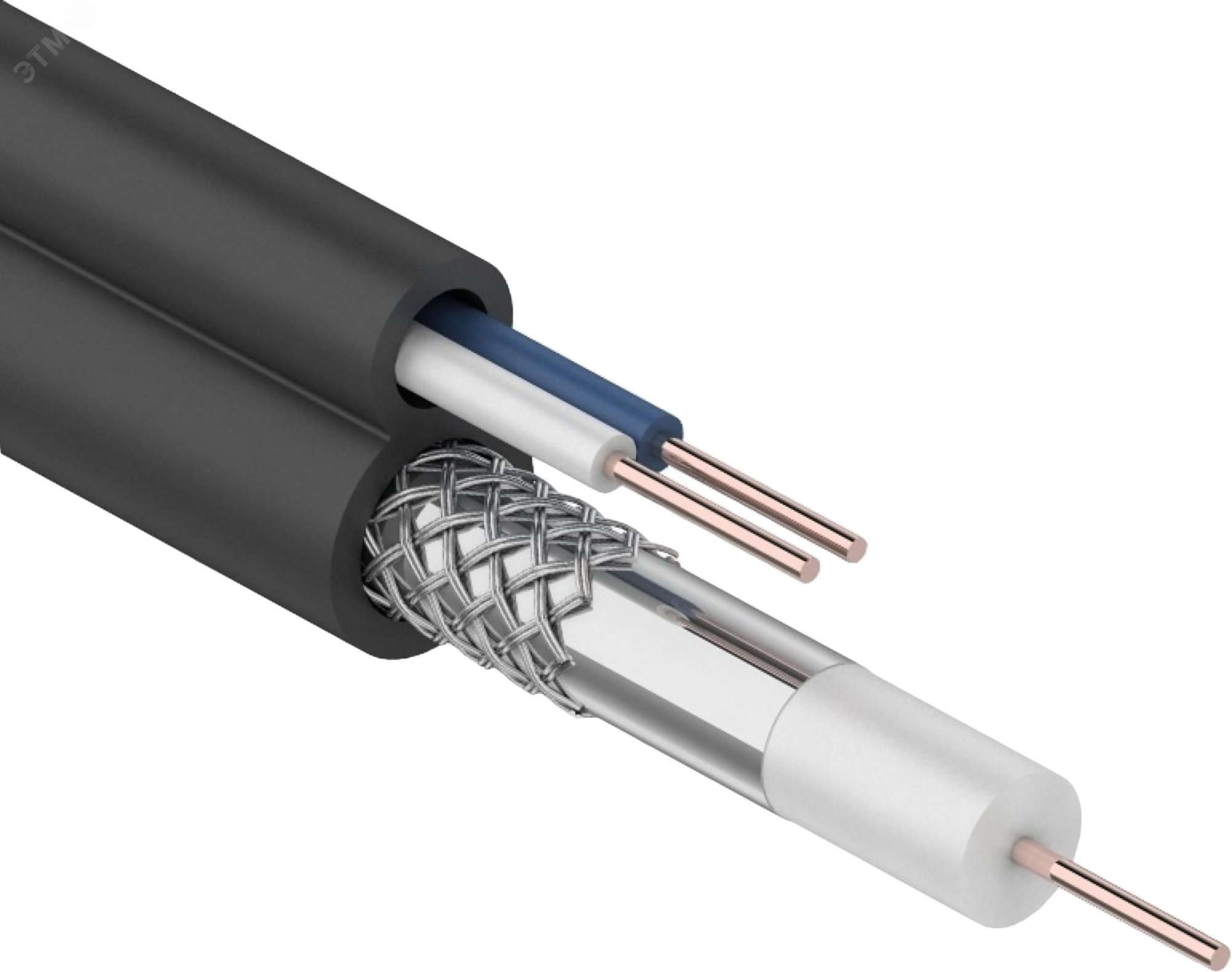 Изображение товара Кабель ККСВ-П+2х0,5 мм (100 м) черный, (м)