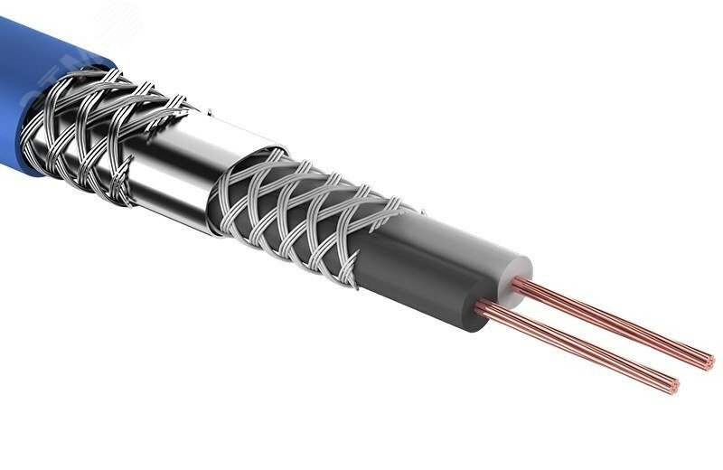 Изображение товара Кабель микрофонный КММ 2х0.25 кв.мм, диаметр 6.8 мм, синий, 100 м, REXANT (м)