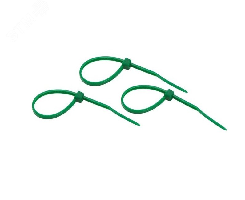 Изображение товара Хомут-стяжкa нeйлонoвая 100x2,5 мм, зеленая, упаковка 25 шт, REXANT (упак)